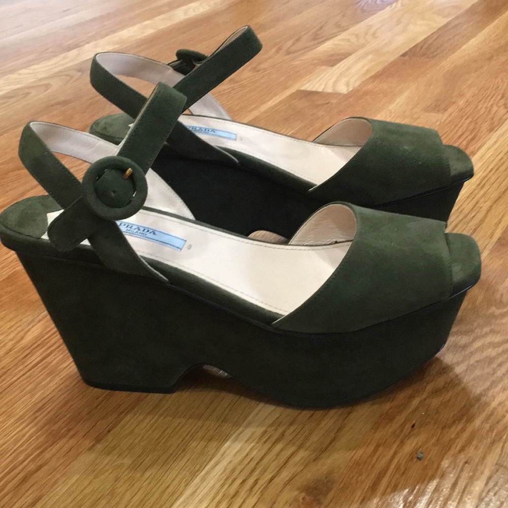 Prada wedge sandals.  EUC